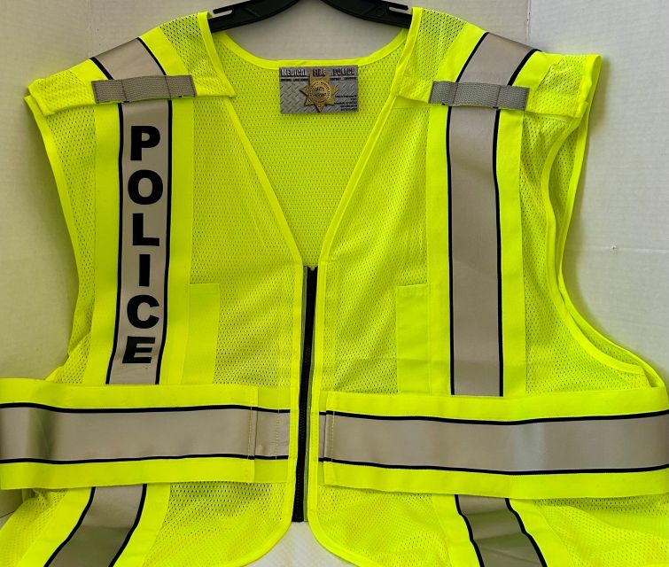 POLICE HI-VISIBILITY TRAFFIC VESTS - ANSI CLASS 3 COMPLIANT.